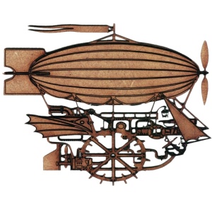 Steampunk Airship - MDF Wood Shape Style 1