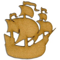 Galleon Boat MDF Wood Shape - Style 1