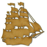 Galleon Boat MDF Wood Shape - Style 5