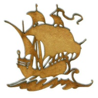 Galleon Boat MDF Wood Shape - Style 6