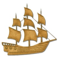 Galleon Boat MDF Wood Shape - Style 8