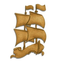 Galleon Boat MDF Wood Shape - Style 9