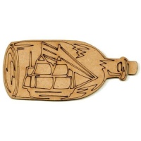 Ship in a Bottle MDF Wood Shape - Style 1