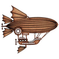 Steampunk Airship - MDF Wood Shape Style 2